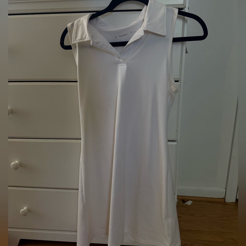 Aritzia White Sleeveless Polo Dress